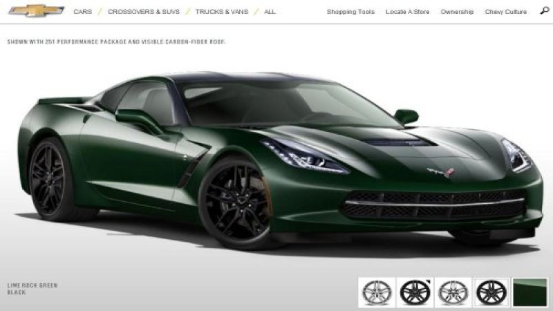The 2014 Chevrolet Corvette Stingray in Lime Rock Green