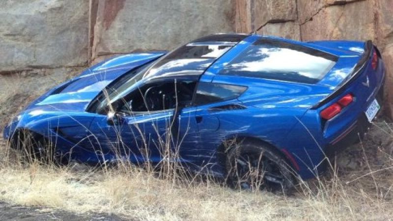 A wrecked 2014 Chevrolet Corvette Stingray Coupe