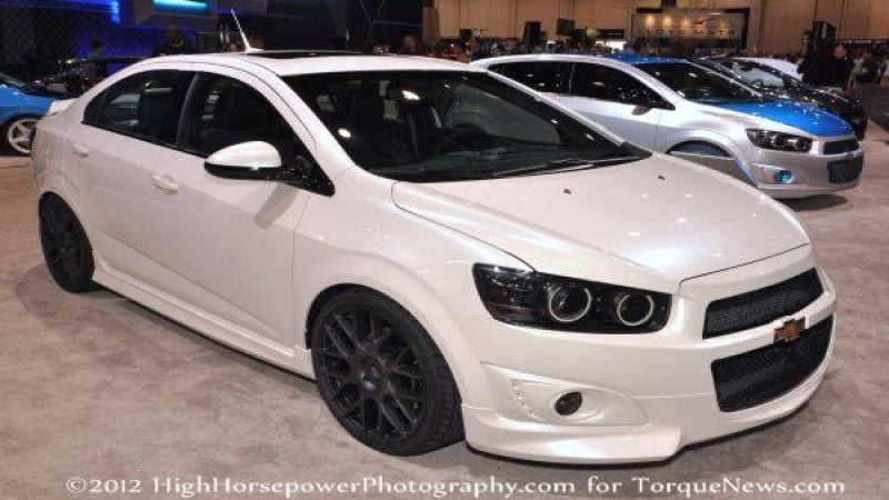 A customized Chevrolet Sonic Sedan at SEMA 2011