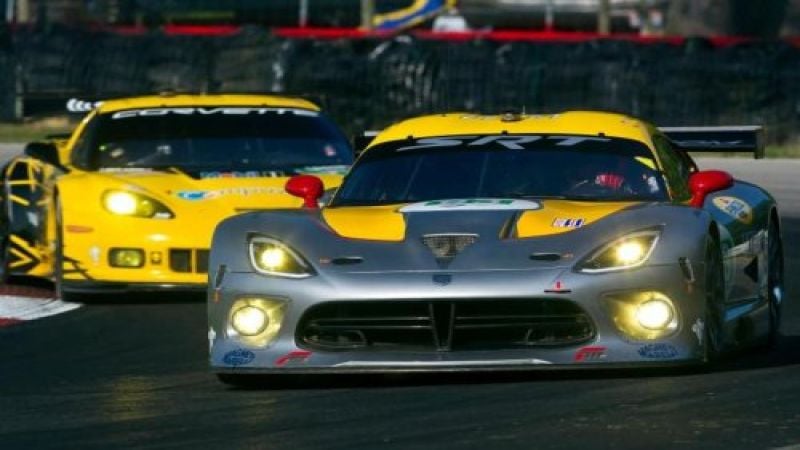 The #93 Viper GTS-R ahead of a Compuware Corvette ZR1.