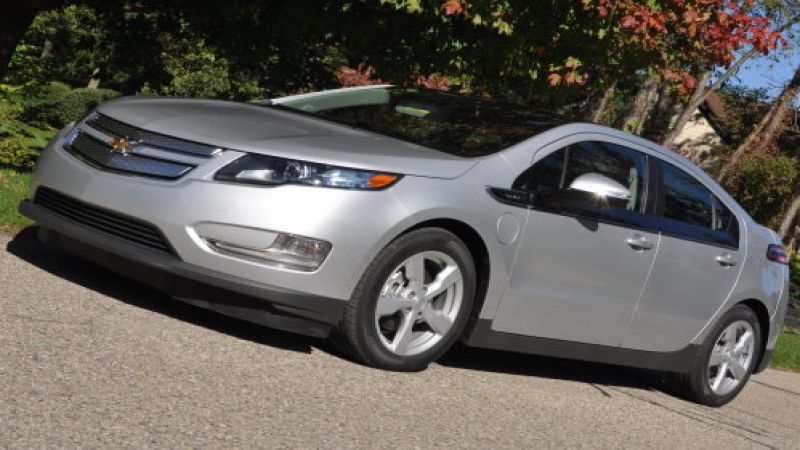 The 2011 Chevrolet Volt in silver