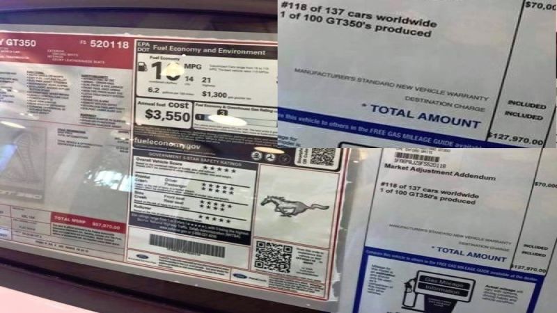 gt350 127k price tag