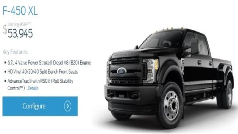 F450 pricing screen shot