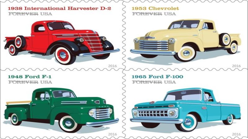 UPSP pickup truck stamps