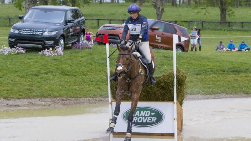 Zara Tindall at the Land Rover jump