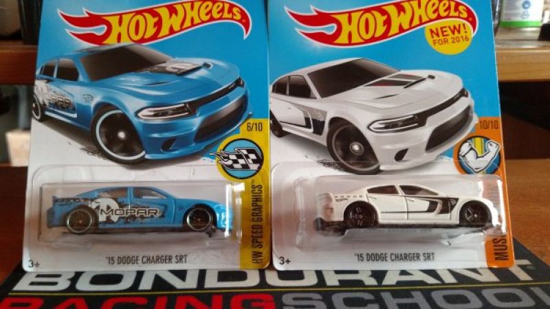 Hellcat Hot Wheels Charger in Blue and White