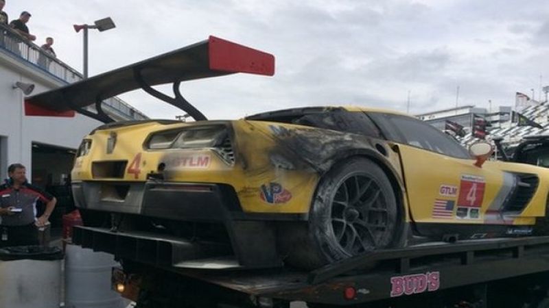 #4 Corvette burned