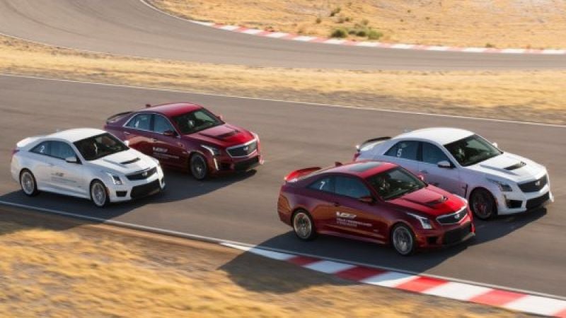 Cadillac V Series cars on the track
