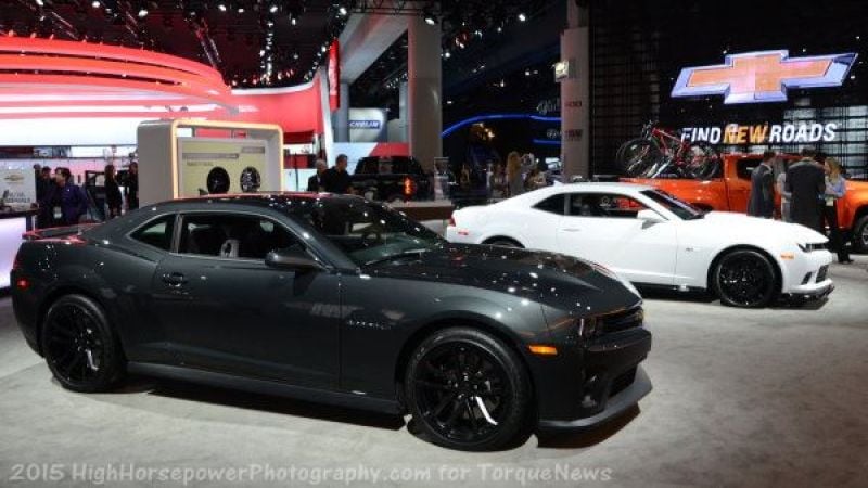 Two 2015 Camaros at NAIAS