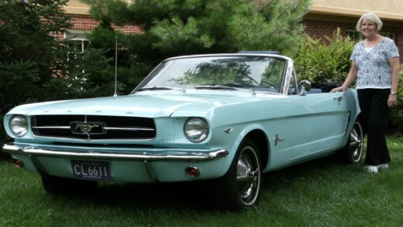 Gail Wise and her 1964 Ford Mustang