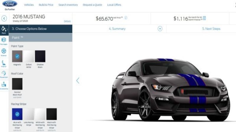 gt350 mustang configurator