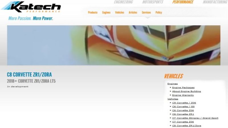 2018 Corvette ZR1/Zora on Katech.com