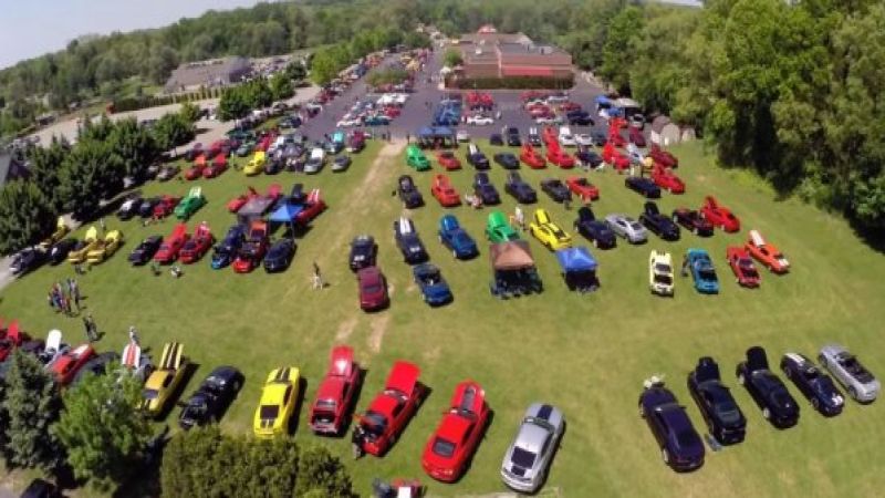 aerial view of the mifbody camaro show