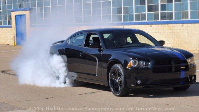 The Mopar 11 Charger doing a burnout