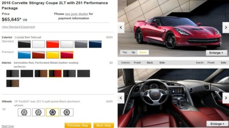 2015 corvette build page