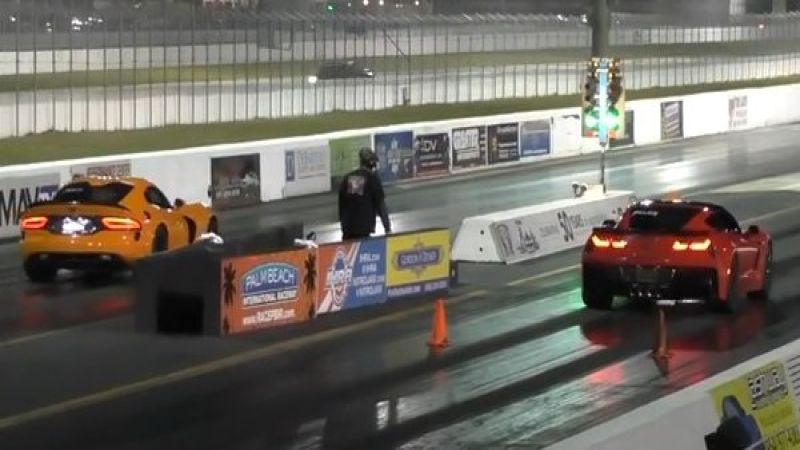 Viper TA, Corvette Z06 drag race