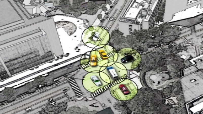 Cars at intersection