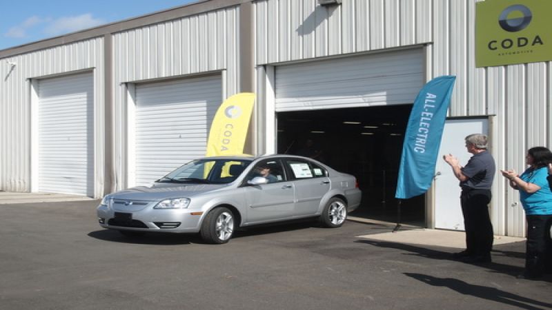 First 2012 Coda Sedan to roll off the assembly line