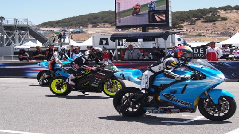 Lightning and Brammo at the starting line