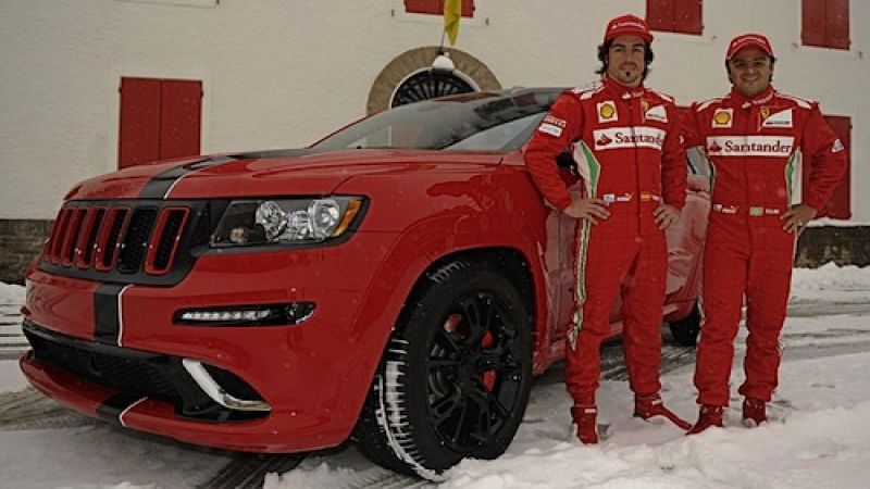 A suped up Jeep with Ferrari hints