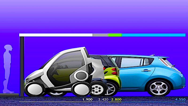 The electric Casple-Podadera folds up in half.
