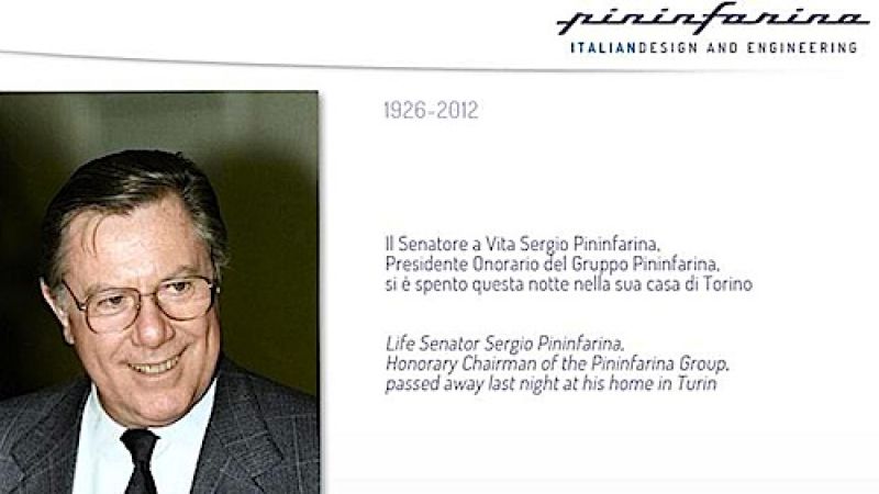 Sergio Pininfarina passes away at 85