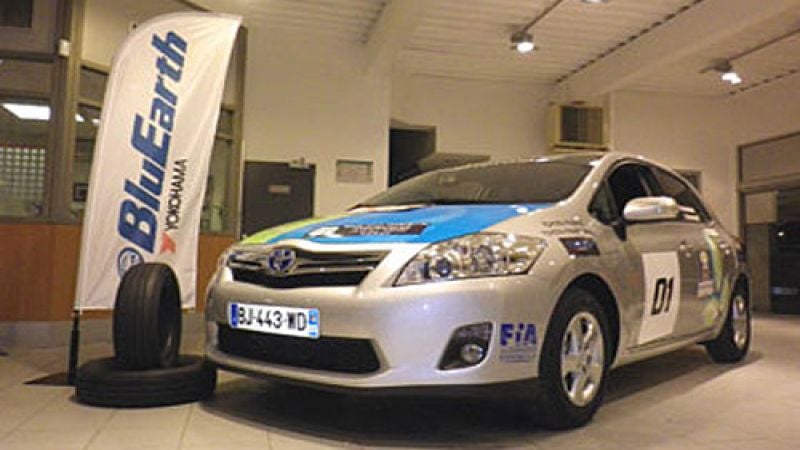 Yokohama Blue Earth Toyota Prius with orange tires