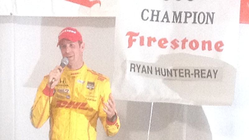 Ryan Hunter-Reay at Firestone pavilion