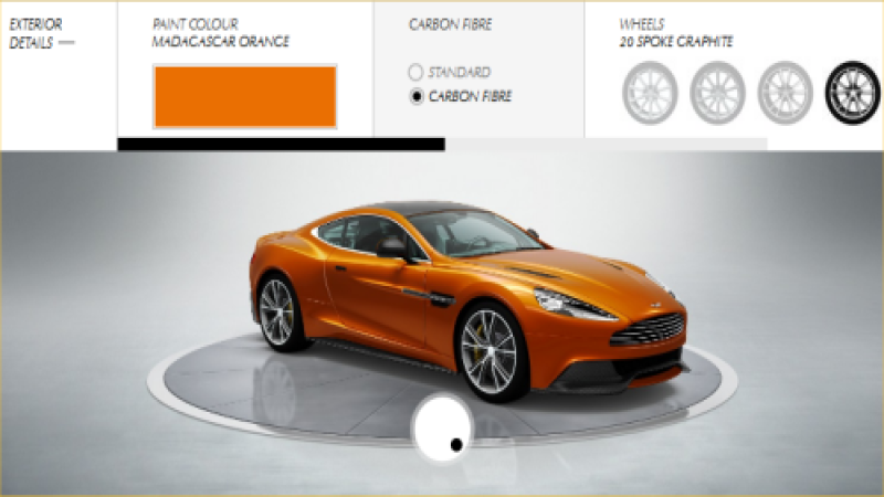 Aston Martin Vanquish configurator
