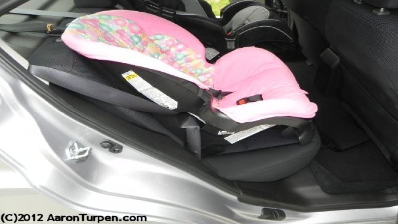 Installed child safety seat