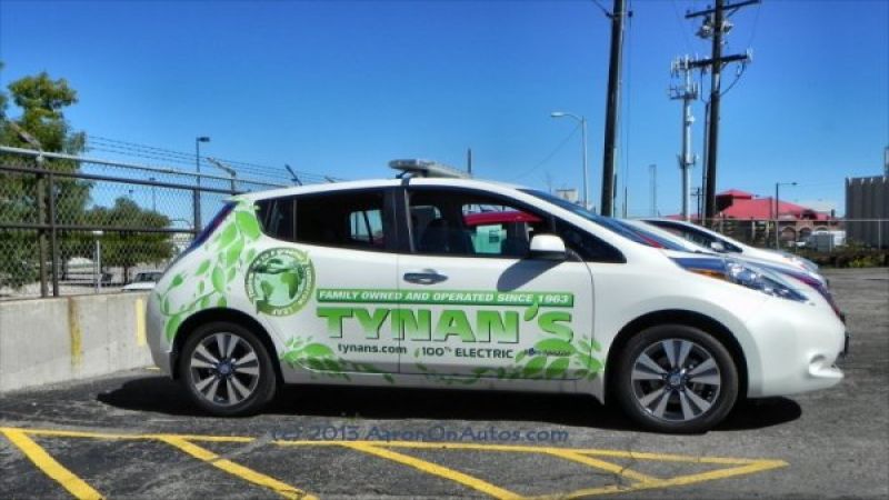 National Plug-In Day Nissan LEAF car from Tynan's dealership in Denver Colorado