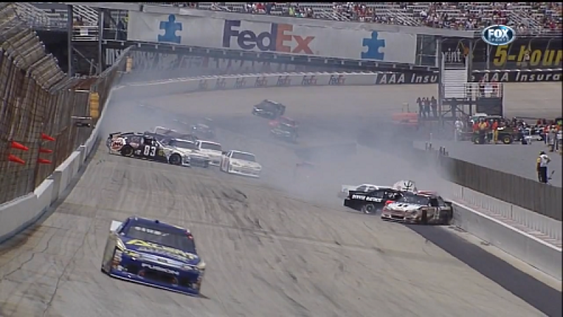 Fedex 400 Crash Fox video screen shot from Youtube