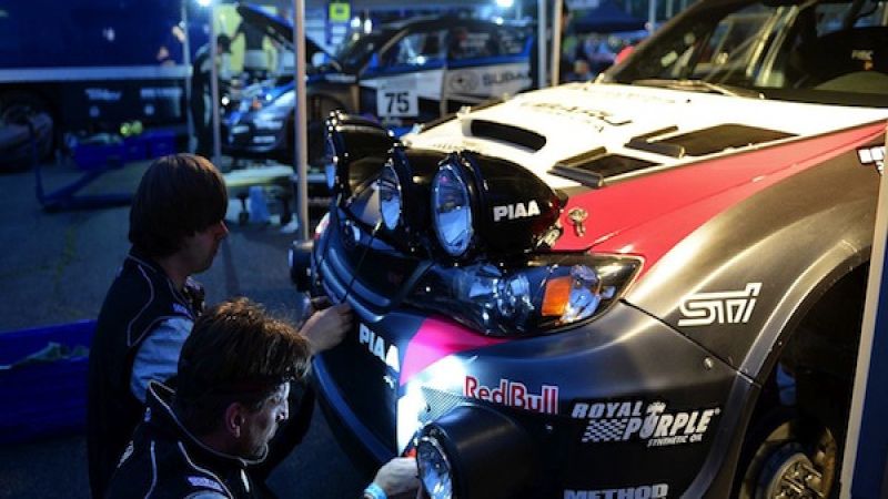 Pastrana takes lead in day two of Oregon Rally, Higgins engine seen smoking