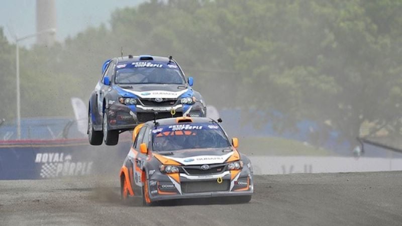 Subaru WRX STI pace is there but Lasek and Isachsen are not