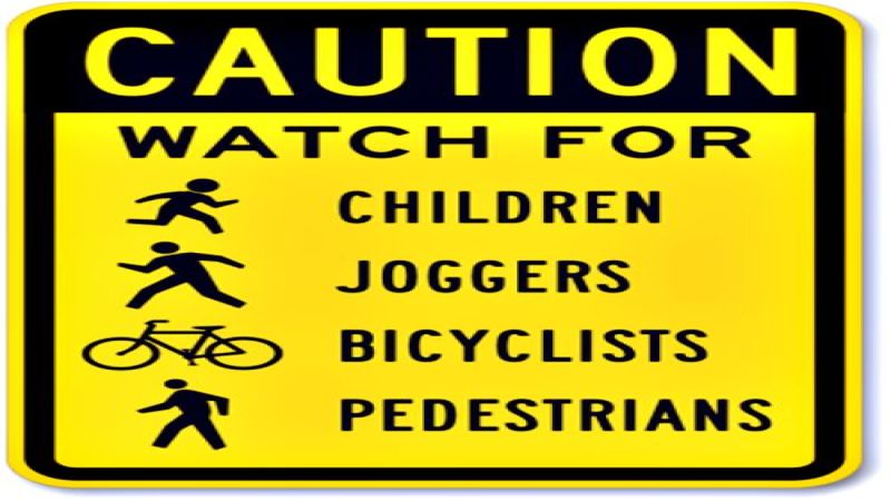 A warning sign pointing out some of the things you don't want to hit