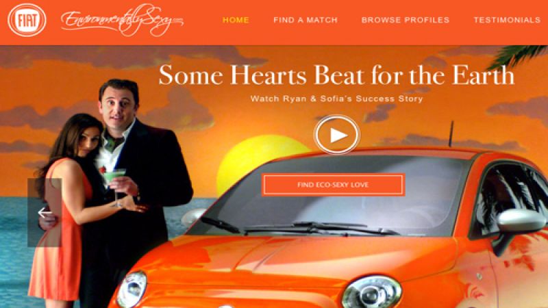 The EnvironmentallySexy.com launch page. 