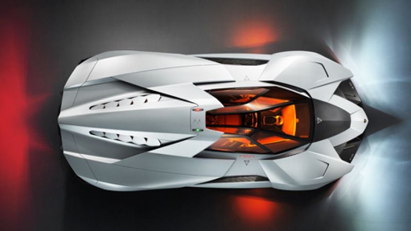 Lamborhini Egoista top view. Image provided via Newspress. 