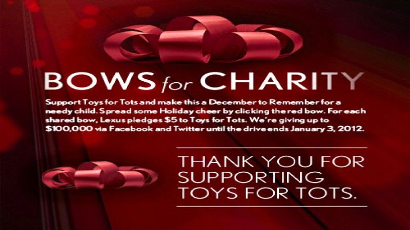 Lexus Bows for Charity page on Facebook