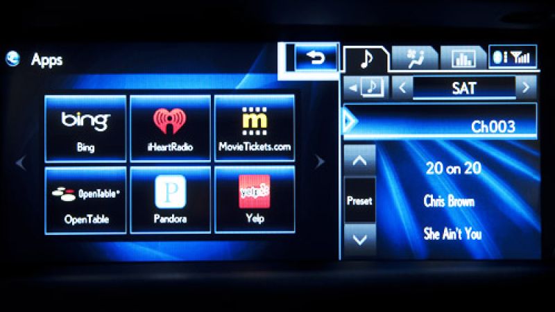 The visual display of the new Lexus Enform system