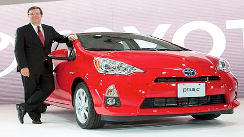 Jim Lentz at the debut of the Prius C earlier this year. Courtesy of Toyota. 
