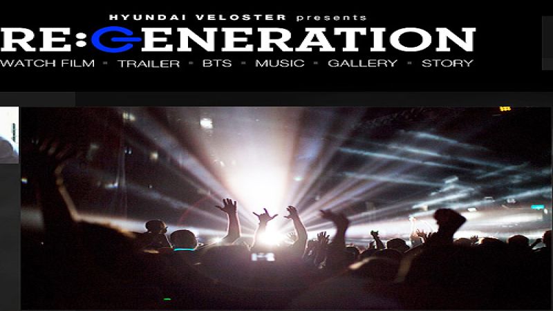 An image from the Hyundai Veloster RE:GENERATION website. Courtesy of Hyundai. 