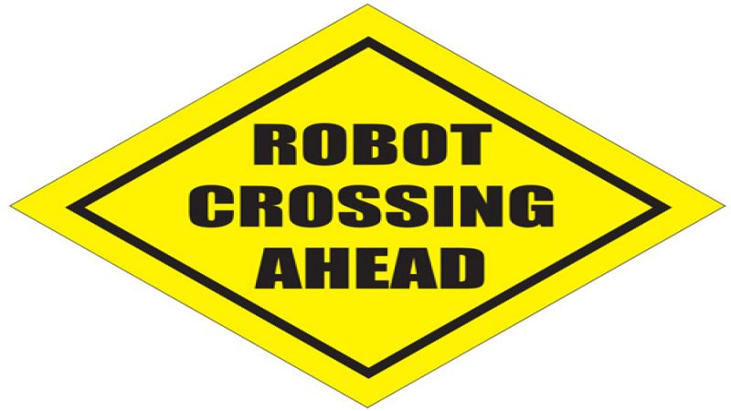 ROBOT CROSSING AHEAD. Graphic © 2012 Don Bain