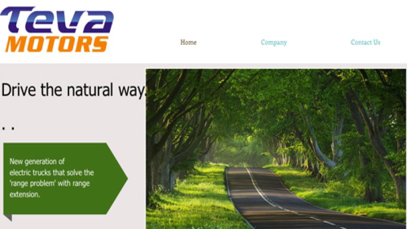 The Teva Motors home page. 