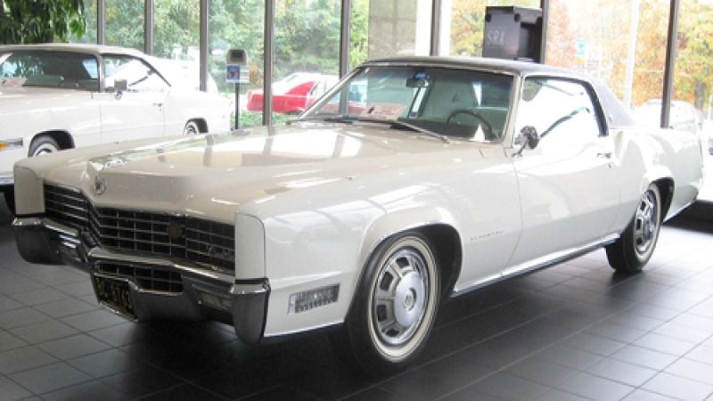 A 1967 Cadillac Eldorado in an auto showroom. Image public domain. 