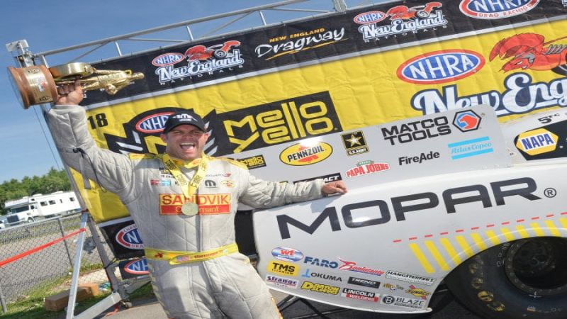 Matt Hagan Celebrates a Dodge Charger Win