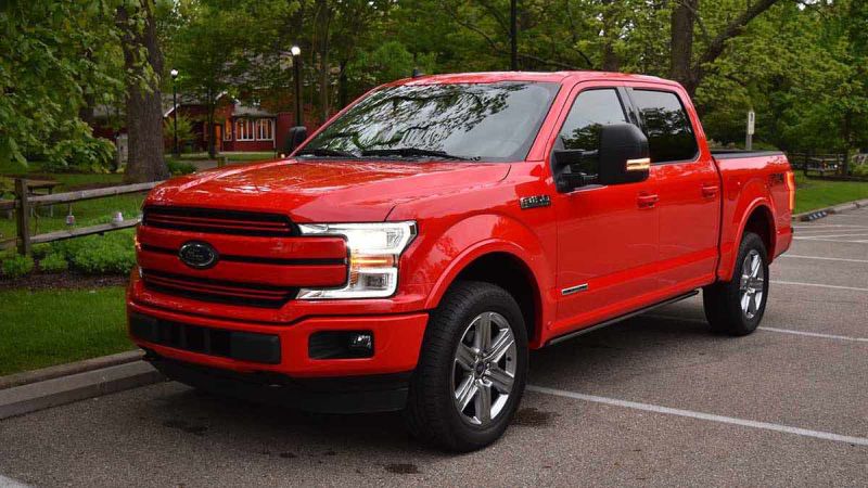2019 Ford F-150 red three quarter