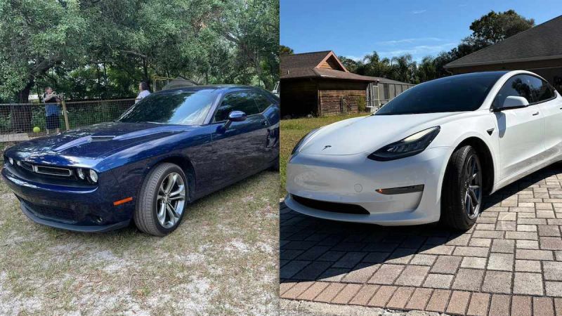 Dodge Challenger to a Tesla Model 3