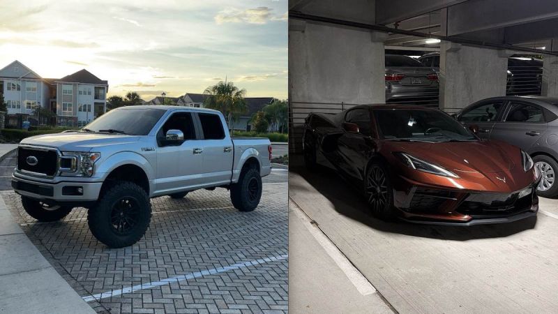 2020 Ford F-150 and 2025 Chevy Corvette