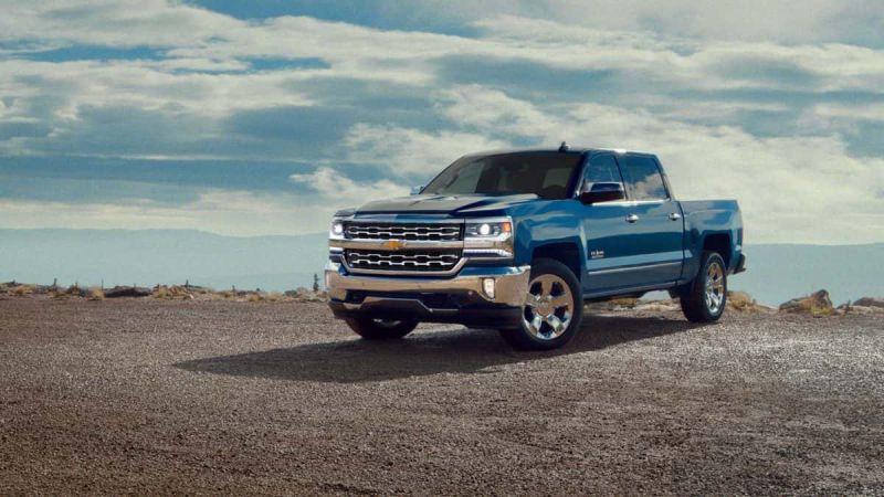 2020 Chevrolet Silverado pickup truck, blue color 1200x675