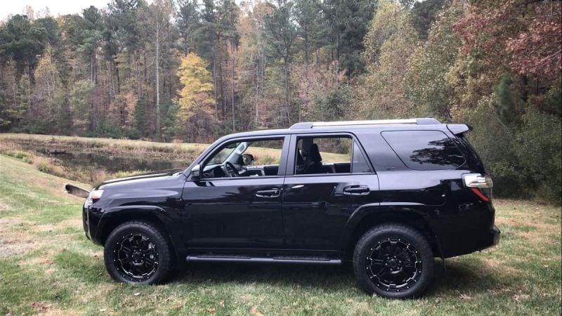 2020 Toyota 4Runner XP Gunner package midnight black metallic profile view